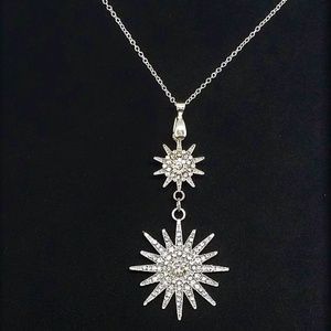 Starburst Pendant Necklace in SterlingSilver Chain